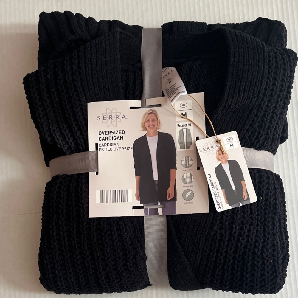 Serra Women's Oversized Black Cardigan